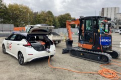 日立建機　充電用電源が未整備の施工現場におけるバッテリー駆動式シ...